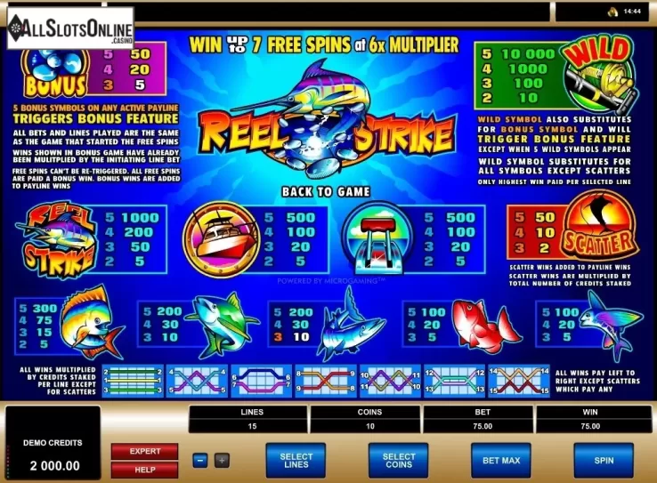 Screen2. Reel Strike from Microgaming