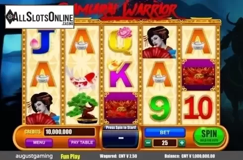 Reel Screen. Samurai Warrior from August Gaming