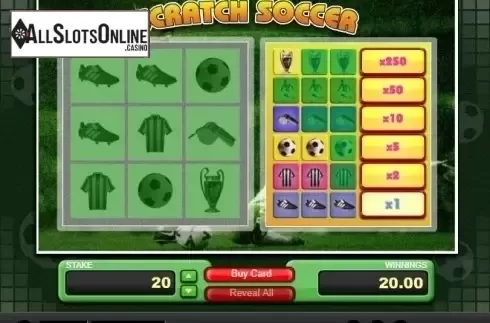 Win Screen. Scratch Soccer from 1X2gaming