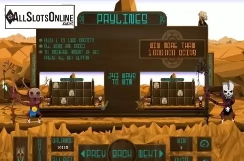 Paytable 2. Shamans Quest from BetConstruct