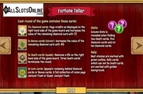 Paytable 2. Side Show from Magnet Gaming