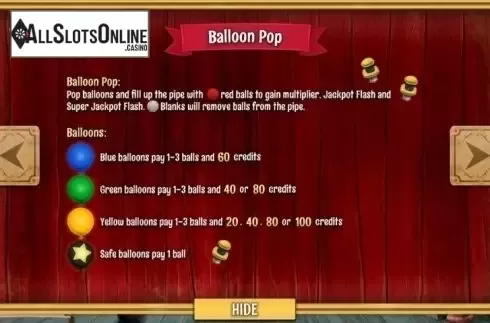 Paytable 3. Side Show from Magnet Gaming