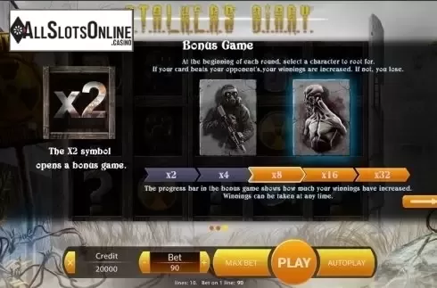 Paytable 3. Stalker's Diary from X Play