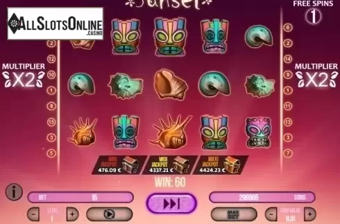 Multiplier screen . Sunset (Fugaso) from Fugaso