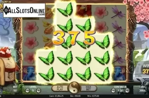Screen 6. The Legend of Shangri-La: Cluster Pays from NetEnt