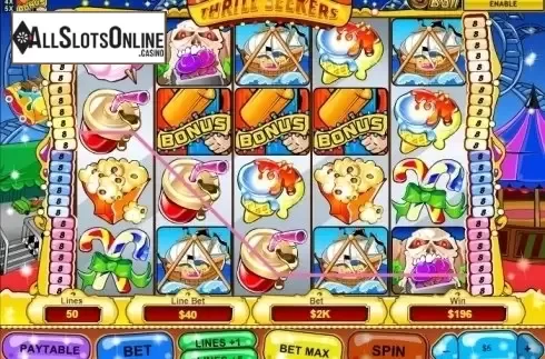 Win Screen . Thrill Seekers from Playtech