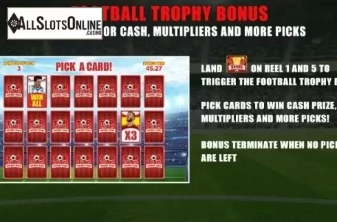 Paytable 5. Top trumps football stars: Sporting Legends from Playtech