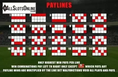 Paytable 4. Top trumps football stars: Sporting Legends from Playtech