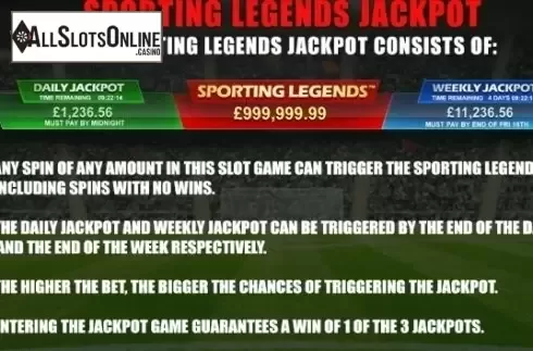 Paytable 1. Top trumps football stars: Sporting Legends from Playtech
