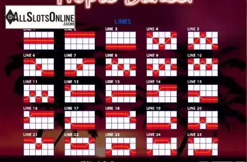 Paytable 2. Tropic Dancer from Casino Technology