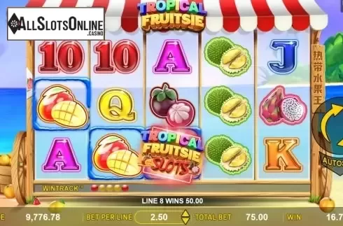 Win Screen 2. Tropical Fruitsie Slots from Aspect Gaming