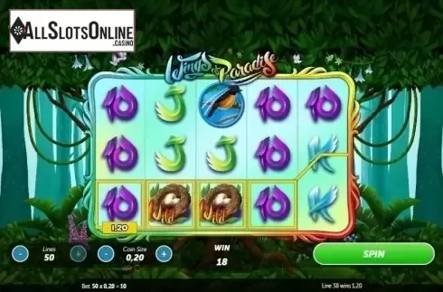 Win Screen 2. Wings of Paradise from Gamesys