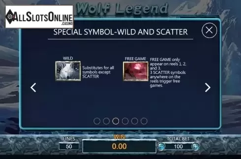 Paytable 3. Wolf Legend from Dragoon Soft