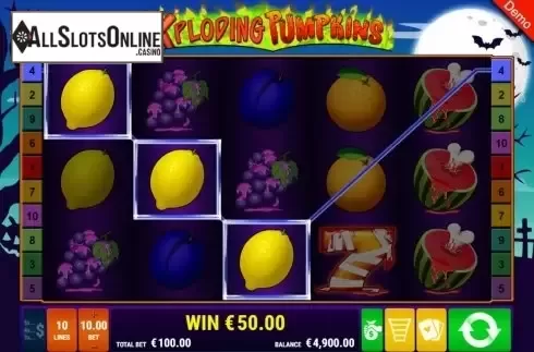 Win Screen 1. Xploding Pumpkins from Gamomat
