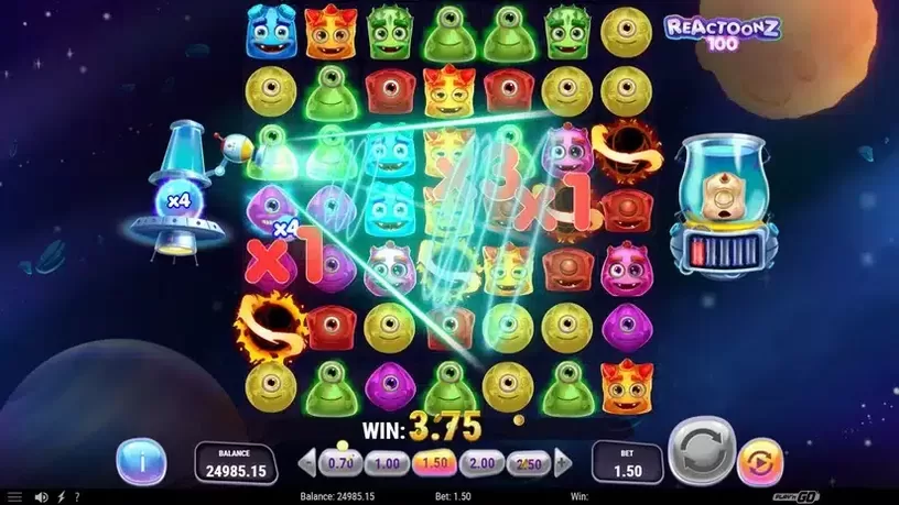 Reactoonz 100 slot screenshot 4