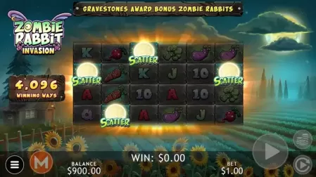 Zombie Rabbit Invasion slot screenshot 2