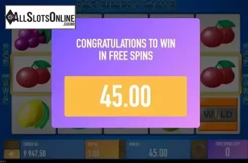 Win Free Spins screen