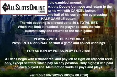 Paytable 4. 50 Shining Jewels from Casino Technology
