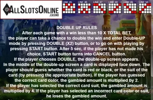 Paytable 3. 50 Shining Jewels from Casino Technology