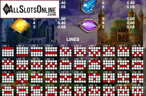 Paytable 2. 50 Shining Jewels from Casino Technology