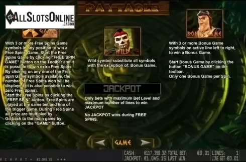 Paytable 2. Ace Adventure HD from World Match