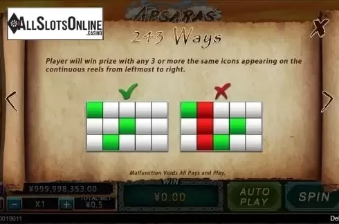 Paylines. Apsaras from CQ9Gaming