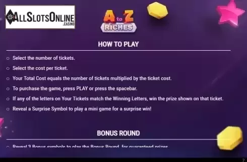 Game Rules screen
