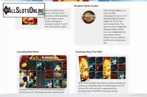 Features screen. Bangkok Fighter from Maverick