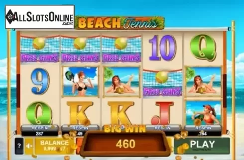 Win Screen. Beach Tennis Slots from Caleta Gaming