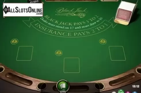 Game Screen. Blackjack Professional Series Low Limit from NetEnt