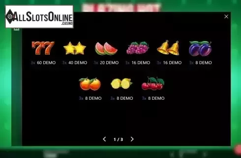Pay Table screen