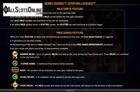 Features screen