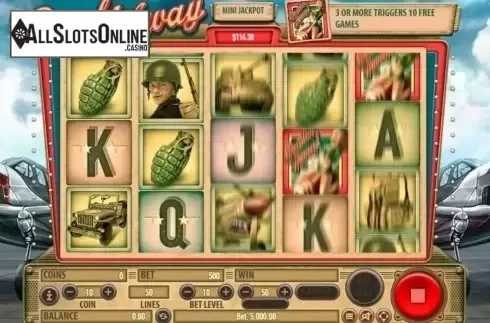 Reels spin screen. Bombs Away from Habanero