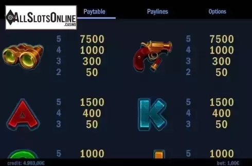 Paytable screen 2