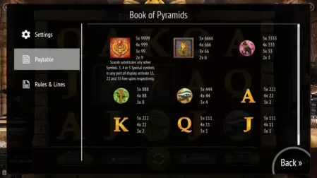 Book Of Pyramids slot screenshot 2