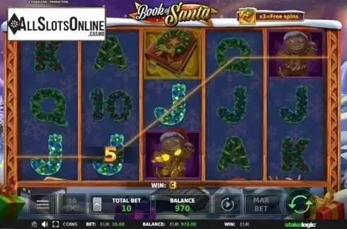Win screen. Book of Santa (StakeLogic) from StakeLogic