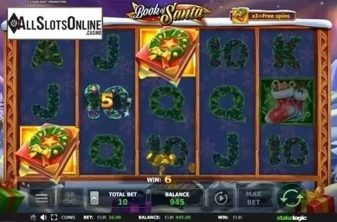 Wild win screen 2. Book of Santa (StakeLogic) from StakeLogic