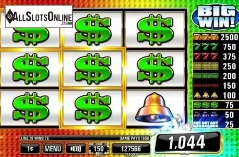 Win Screen. Bright 7's from Incredible Technologies