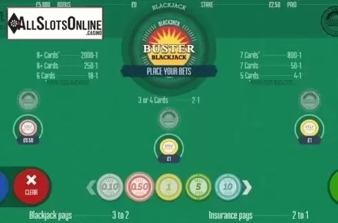 Reel screen. Buster Blackjack (Felt Gaming) from Felt