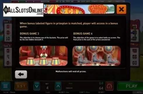 Bonus Game 2. Circus Bingo from MGA