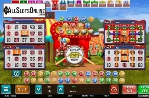 Game Screen 2. Circus Bingo from MGA
