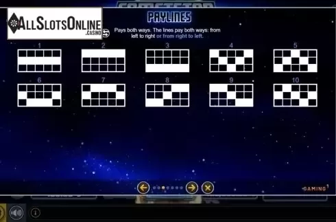 Paylines. CometStar from GAMING1