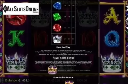 Paytable 2. Crowning Glory from Betdigital