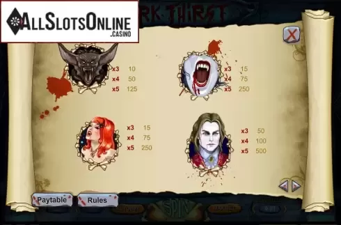 Screen3. Dark Thirst from 1X2gaming