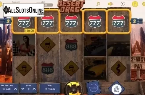 Win screen 2. Desert Drag from Booming Games