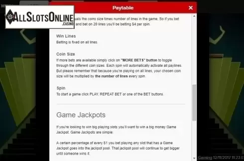 Paytable 3. Diamond Bonanza from Roxor Gaming