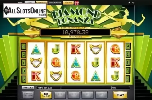 Game Workflow screen. Diamond Bonanza from Roxor Gaming
