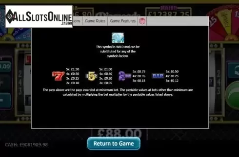 Paytable 1