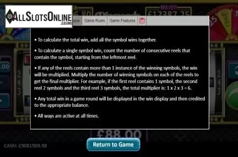 Paytable 2