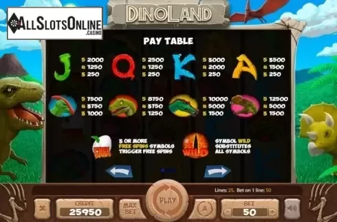 Symbols. Dinoland from X Card